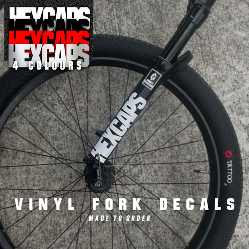 FORK DECAL ( HEXCAPS VINYL 2 pack) (2 SIZES)