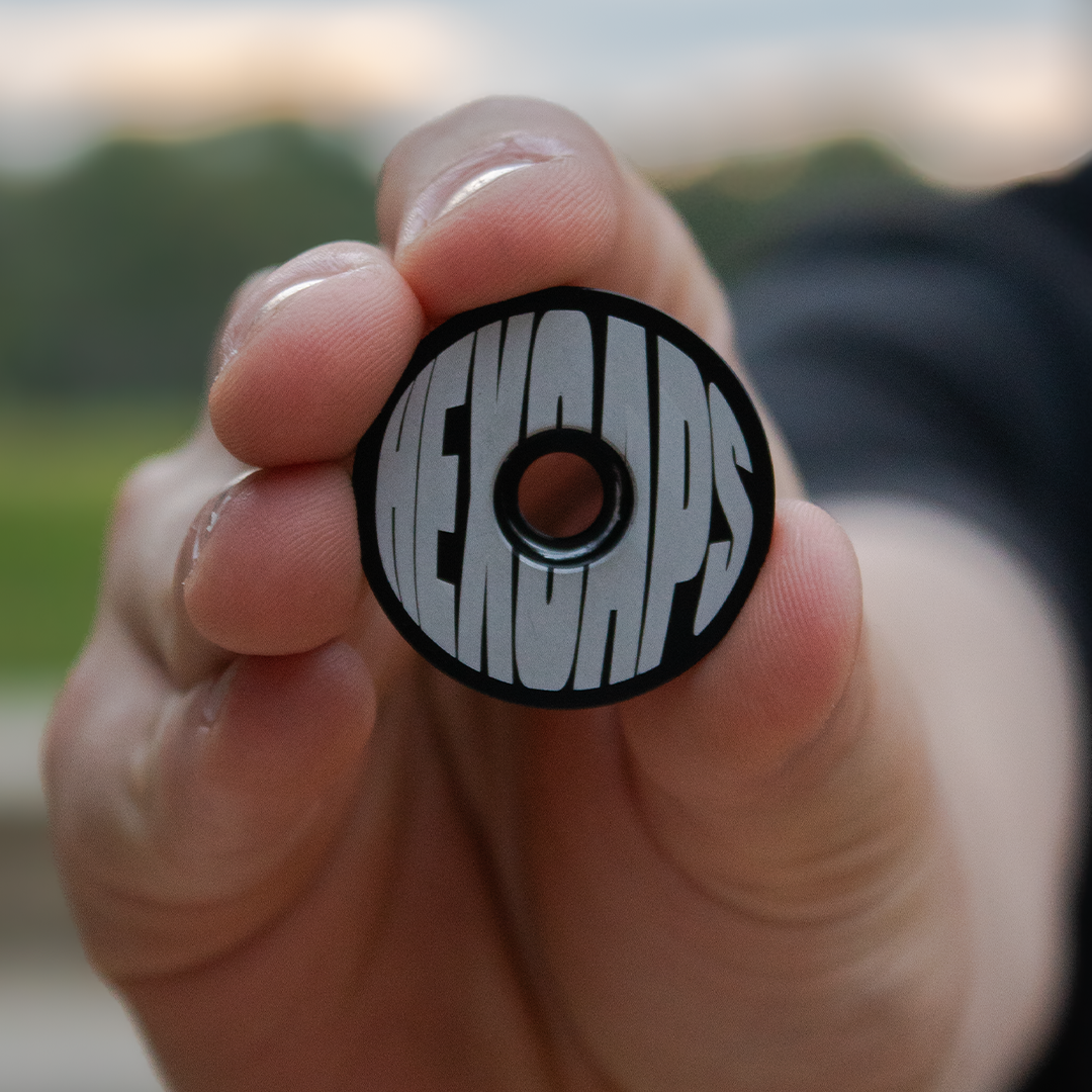 HEXCAPS FISHEYE TOP CAPS (BLACK AND SILVER)