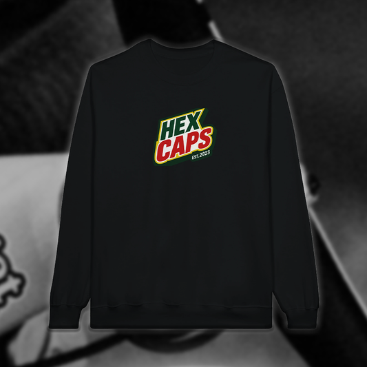 HEXCAPS Midweight Fleece Adult Crewneck Sweatshirt | Gildan SF000 Black